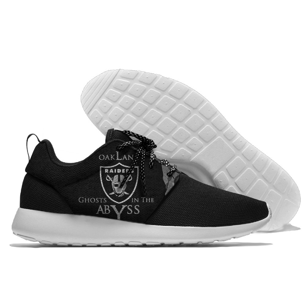 Women's NFL Oakland Raiders Roshe Style Lightweight Running Shoes 001